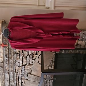 Elie Tahari Silk Cashmere Blend Red Long Sleeve Ruffle Neck Cardigan